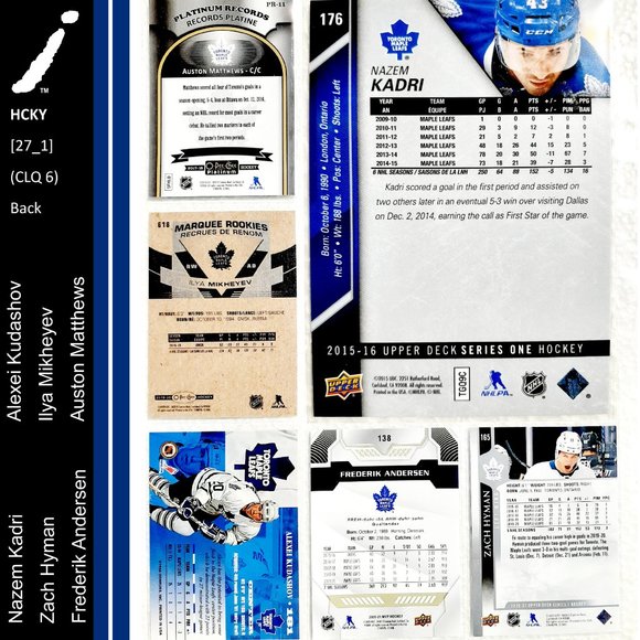 Toronto Maple Leafs 6 Card Lot - HCKY [27_1] - Picture 2 of 14